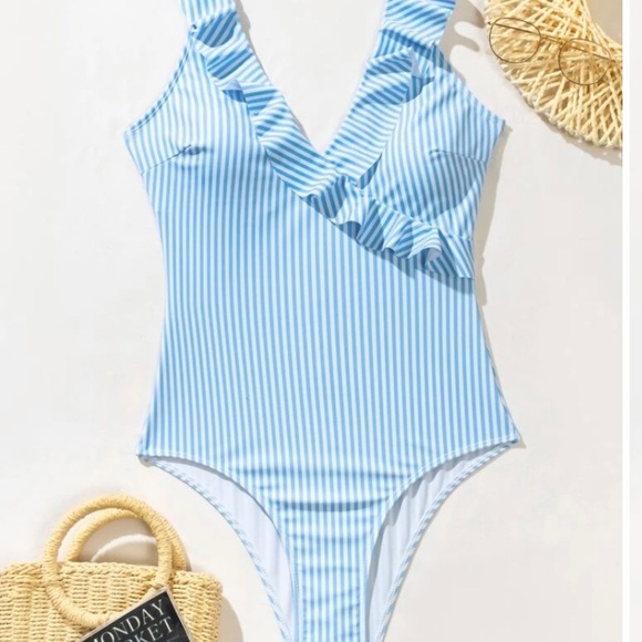 Blue stripe one piece - Picture 3 of 5